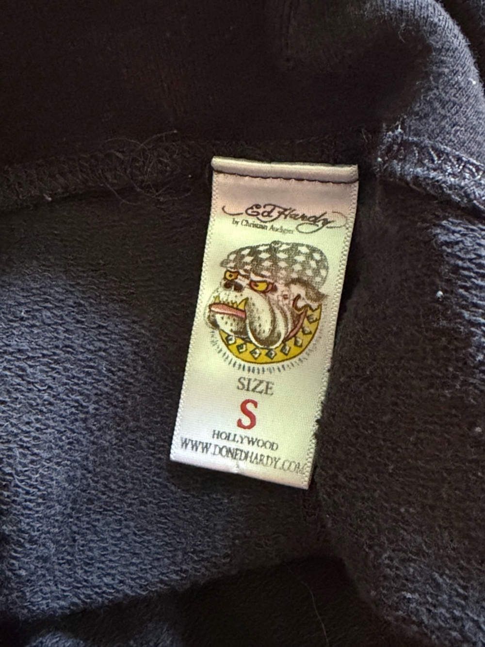 Y2K Ed Hardy black graphic yoga/ sweatpants bootcut tattoo print - Picture 7 of 7